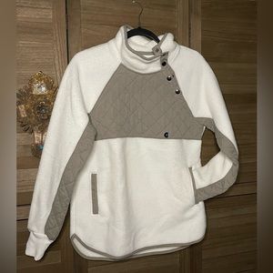 Abercrombie & Fitch. White/Khaki pull over.